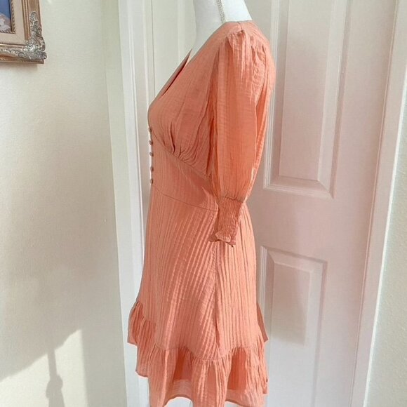 MINKPINK Vera Mini Dress Rose Szs Med/Large Ruffle Hem Spring Easter Wedding - Picture 5 of 12